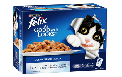 FELIX | As Good As It Looks Adult Wet Cat Food Ocean Menus in Jelly - 60x85g