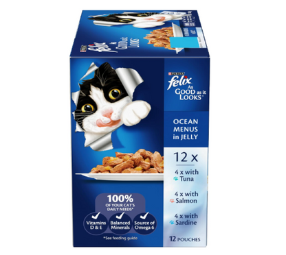 FELIX | As Good As It Looks Adult Wet Cat Food Ocean Menus in Jelly - 60x85g