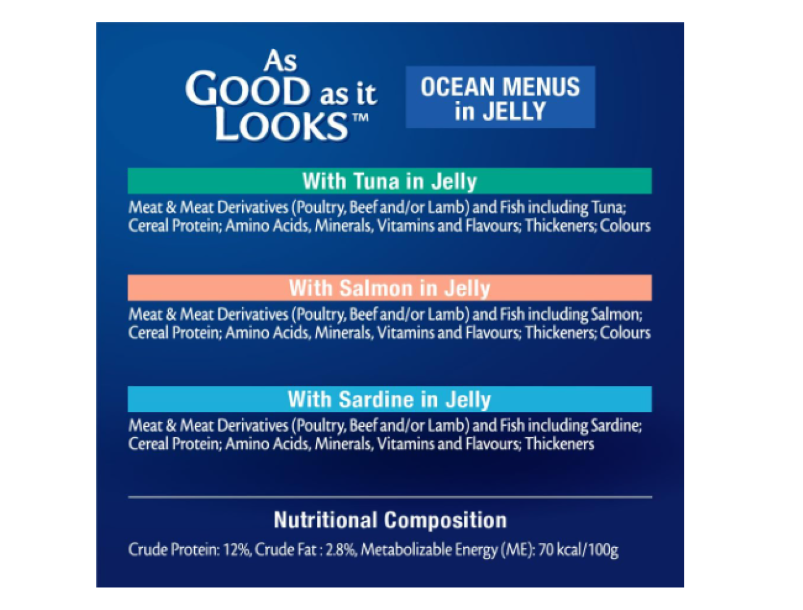 FELIX | As Good As It Looks Adult Wet Cat Food Ocean Menus in Jelly - 60x85g