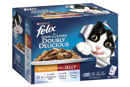 FELIX | As Good As It Looks Adult Wet Cat Food Meat Selection - 60x85g