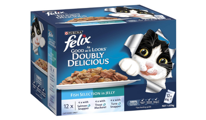 FELIX | As Good As It Looks Adult Wet Cat Food Fish Selection in Jelly - 60x85g