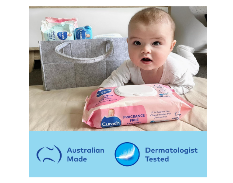 Curash | Fragrance Free Baby Wipes (6 x 80) Value Pack - 480 wipes