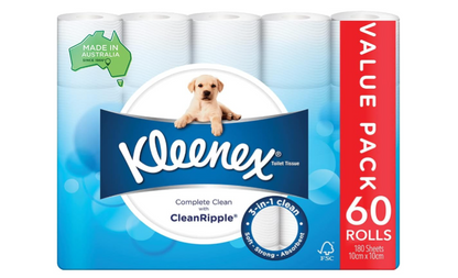 Kleenex | Complete Clean Toilet Paper 60 Count (1x60 Rolls) - Packaging May Vary