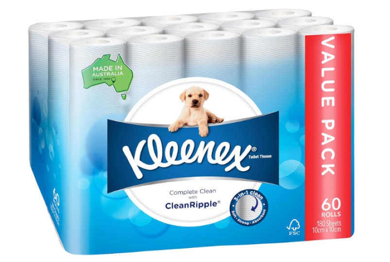 Kleenex | Complete Clean Toilet Paper 60 Count (1x60 Rolls) - Packaging May Vary