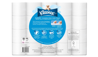 Kleenex | Complete Clean Toilet Paper 60 Count (1x60 Rolls) - Packaging May Vary