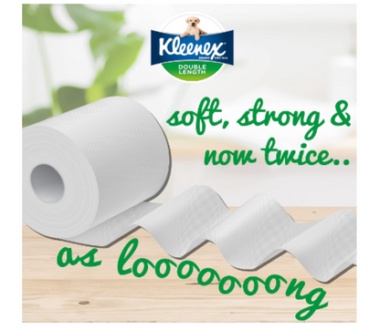 Kleenex | Double Length Toilet Paper, 40 Count (5x8 Rolls) - Packaging May Vary