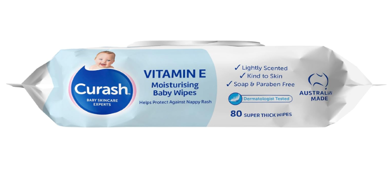 Curash | Vitamin E Moisturising Baby Wipes (3 x 80) Value Pack - 240 wipes