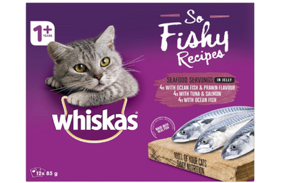 WHISKAS | So Fishy Recipes Seafood In Jelly 12 x 85g - 5 Pack (60 Pouches)