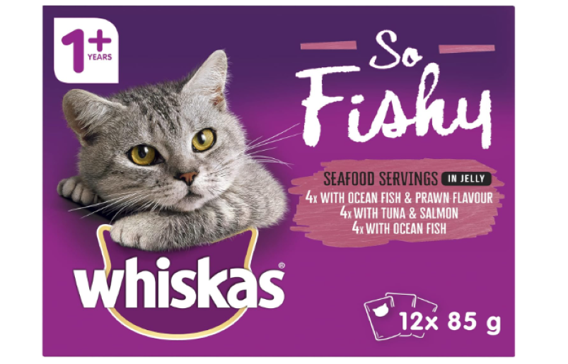 WHISKAS | So Fishy Recipes Seafood In Jelly 12 x 85g - 5 Pack (60 Pouches)