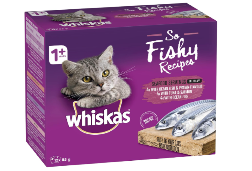 WHISKAS | So Fishy Recipes Seafood In Jelly 12 x 85g - 5 Pack (60 Pouches)