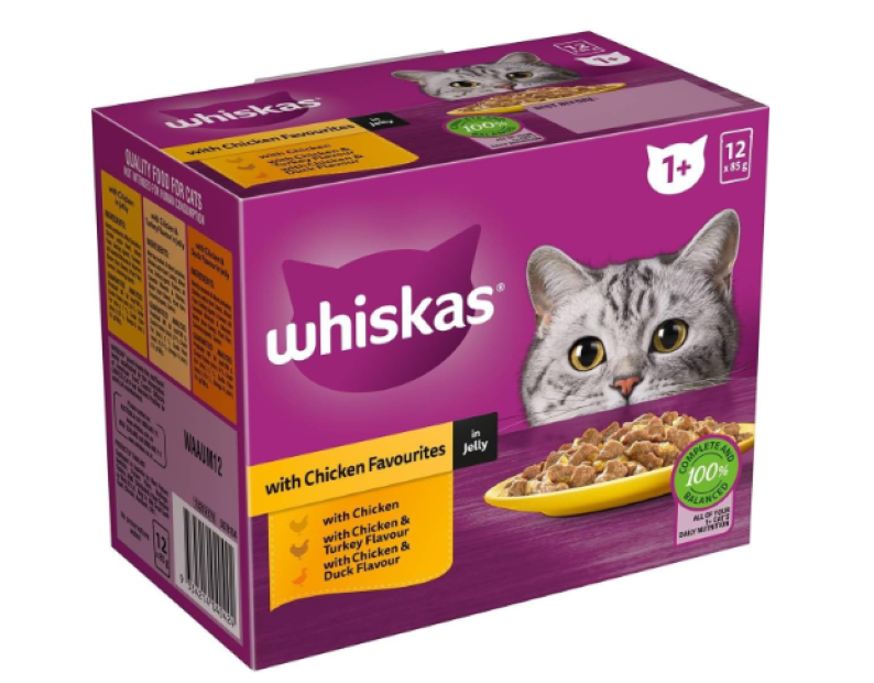 Whiskas | Chicken Favourites in Jelly Wet Cat Food for 1+ Year - (12 X 85 g)