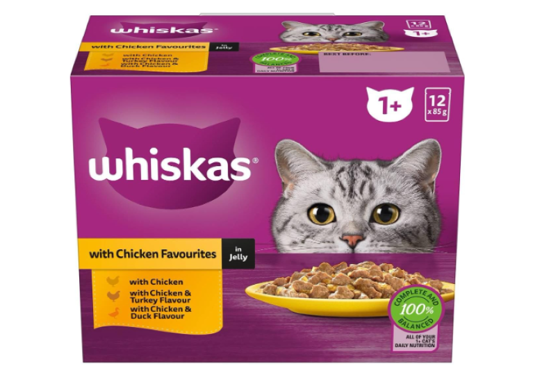 Whiskas | Chicken Favourites in Jelly Wet Cat Food for 1+ Year - (12 X 85 g)