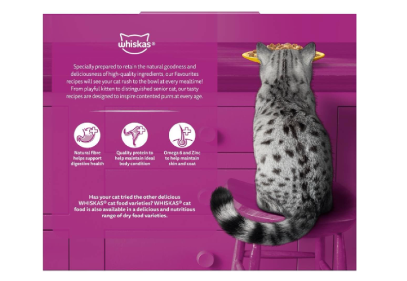 Whiskas | Chicken Favourites in Jelly Wet Cat Food for 1+ Year - (12 X 85 g)