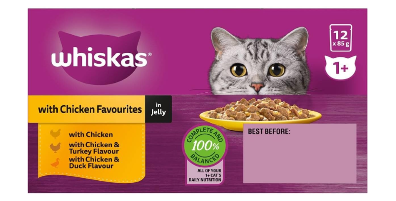 Whiskas | Chicken Favourites in Jelly Wet Cat Food for 1+ Year - (12 X 85 g)