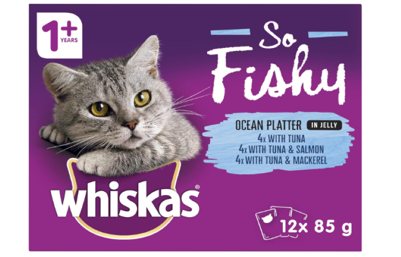 WHISKAS | 1+ Years Cat Food with Beef Favourites in Jelly 12 x 85g, 5 Pack (60 Pouches)