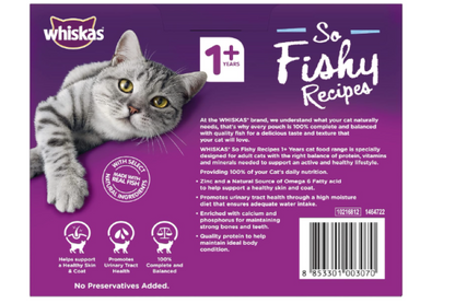 WHISKAS | 1+ Years Cat Food with Beef Favourites in Jelly 12 x 85g, 5 Pack (60 Pouches)