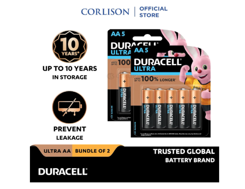 Duracell | Ultra 1.5V Alkaline AA Batteries - (Pack of 5)