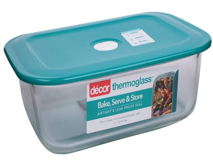 Decor Thermoglass Realseal Oblong Baking Dish with Lid, 3 Litre Capacity