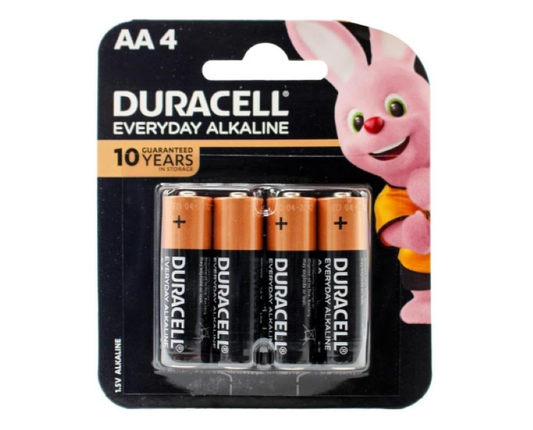 Duracell | Everyday Alkaline AA Batteries - (Pack of 4)