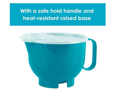 Decor Microwave Safe Plastic Jug with Lid, Teal, 2000 ml Capacity