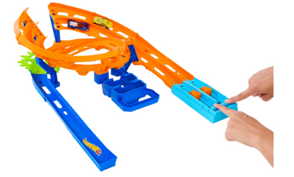 Hot Wheels | Toy Car Track Set, Whip Around Raceway, 2 Toy Cars in 1:64 Scale