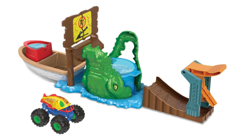 Hot Wheels | Monster Trucks Swamp Chomp Playset, with 1 Color Shifters Truck