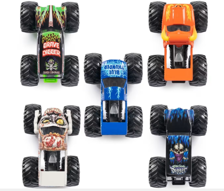 5 Pack Monster Jam Pit Party 1:64 Scale Truck Set