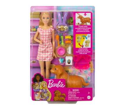 Barbie | Newborn Pups Playset