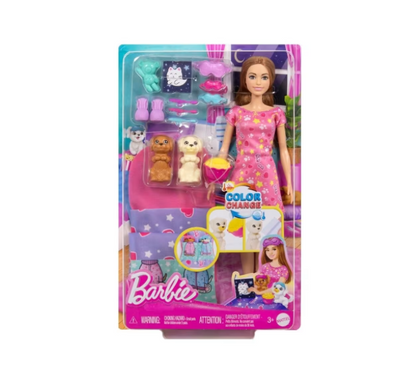 Barbie | Doll & Puppy Slumber Party Playset