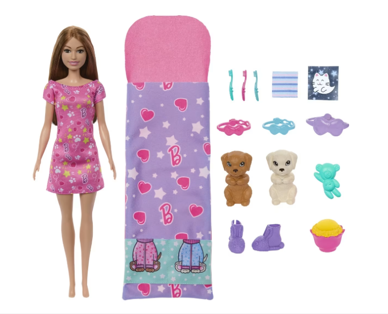 Barbie | Doll & Puppy Slumber Party Playset