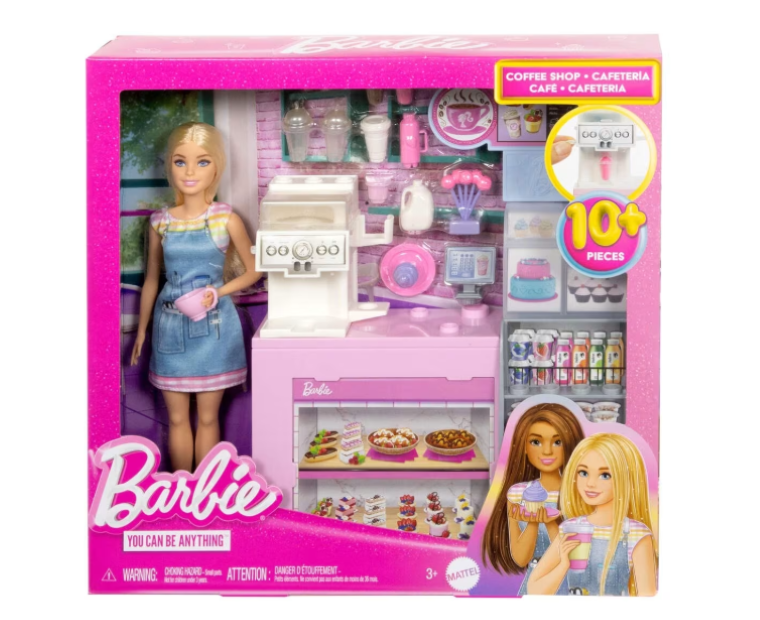 Barbie | Coffee Shop Playset with Blonde Barista Doll