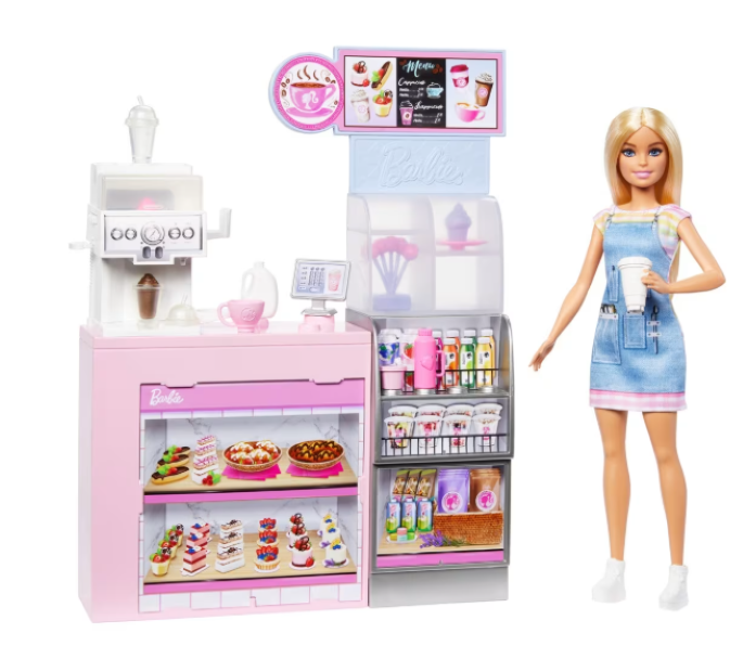 Barbie | Coffee Shop Playset with Blonde Barista Doll