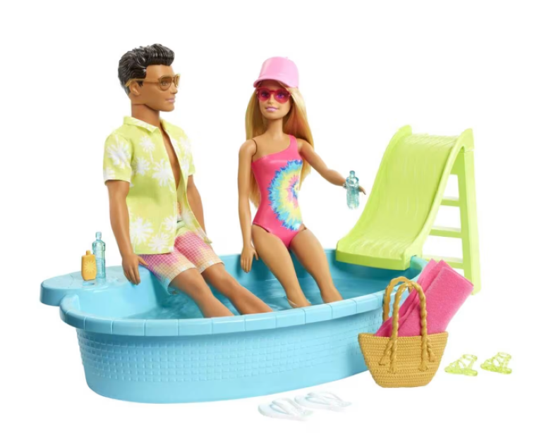 Barbie and Ken Convertible Car and Pool Gift Set