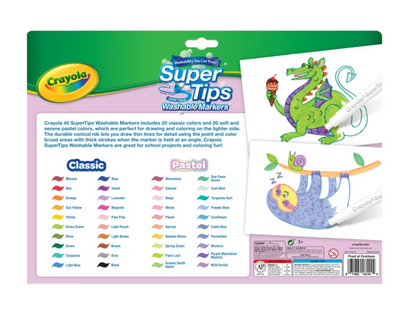 Crayola | SuperTips Washable Markers, 40 Pack