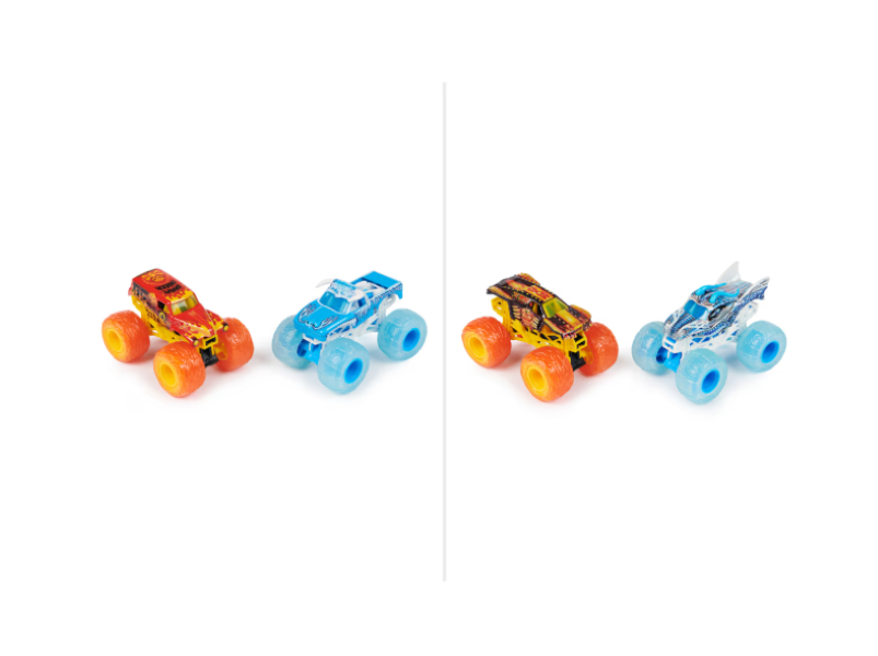 Monster Jam | 1:64 Scale True Metal Fire and Ice Trucks - Assorted, 2 Pack