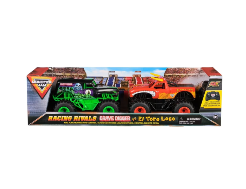 Monster Jam | RC 1:24 Grave Digger vs El Toro Loco Racing Rivals, 2 Pack