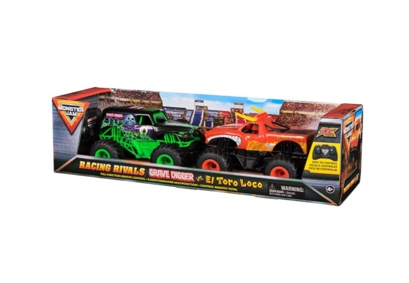 Monster Jam | RC 1:24 Grave Digger vs El Toro Loco Racing Rivals, 2 Pack