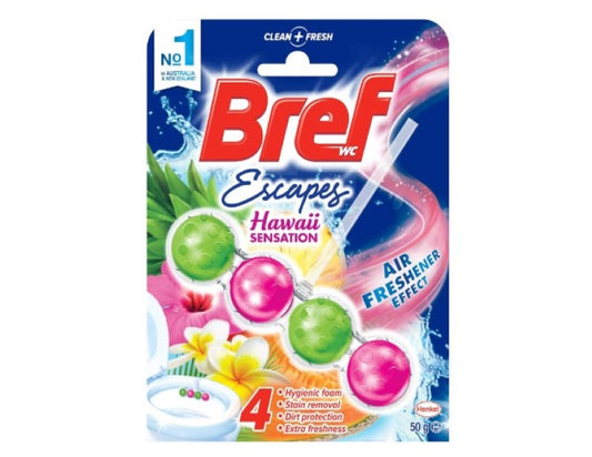 Bref Escapes Hawaii Sensation with Air Freshener Effect, Rim Block Toilet Cleaner, 50g