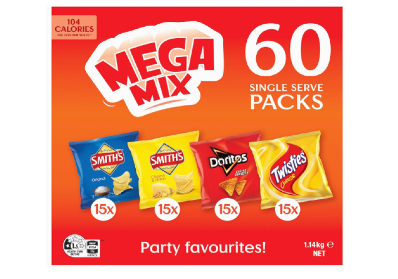 Smith’s Potato Chips Mega Mix Value Multipack 1140 g (Pack of 60)