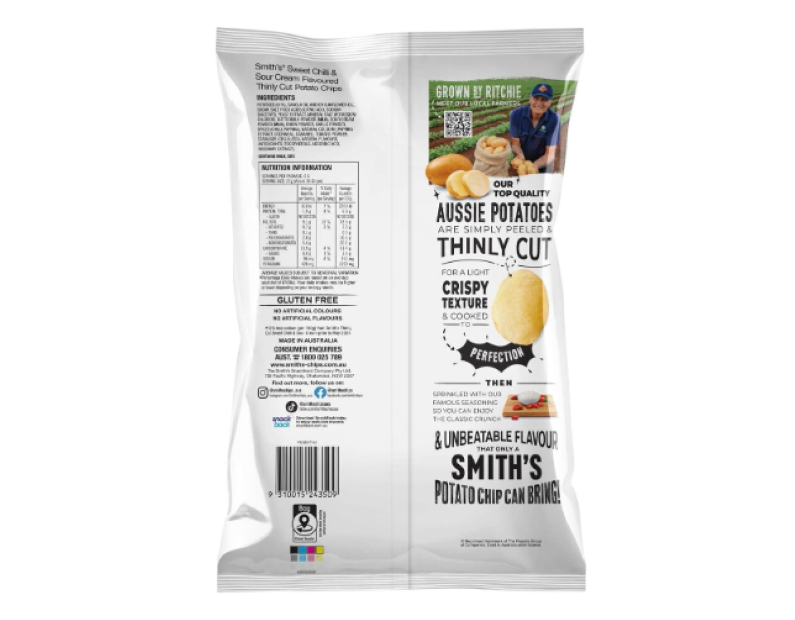 Smith's Thinly Cut Sweet Chilli and Sour Cream Potato Chips 175 g