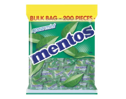 Mentos Individual Wrapped Spearmint Pillowpack, 200 Count