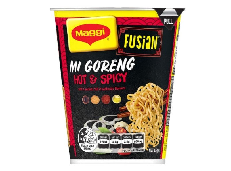 Maggi Fusian Mi Goreng Hot and Spicy Noodle Cup (Pack of 12)