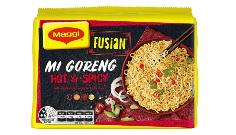 MAGGI FUSIAN Noodles Mi Goreng Hot & Spicy 30 Pack, 6 x 5