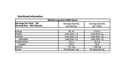 Maggi Legendary BBQ Sauce 1 Litre, Vegetarian, Smokey BBQ