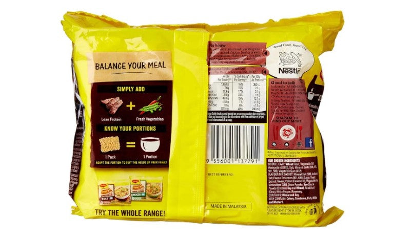 Maggi 2 Minute Noodles, Beef, 5 Pack, 360g