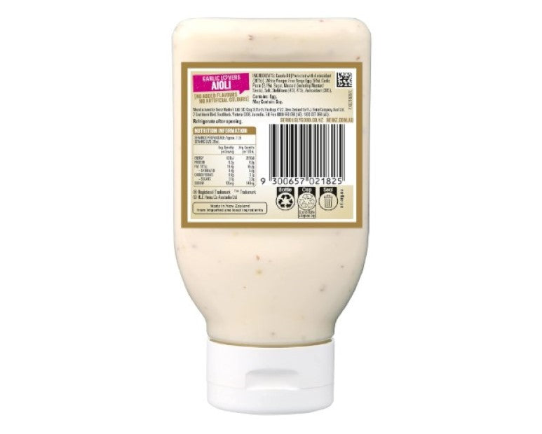 Heinz Seriously Good Garlic Lovers Aioli Flavoured Mayonnaise Egg Mayonnaise Dipping Sauce 295ml