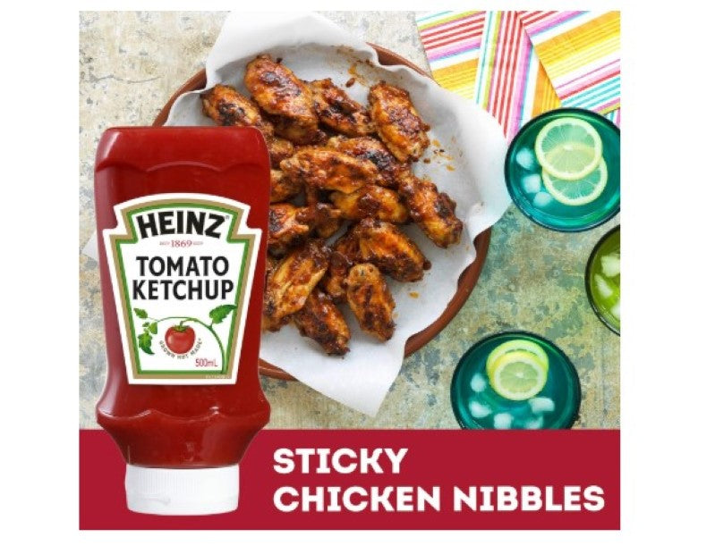 Heinz Tomato Ketchup Tomato Sauce No Preservatives or Sweeteners Dipping Condiment 500ml