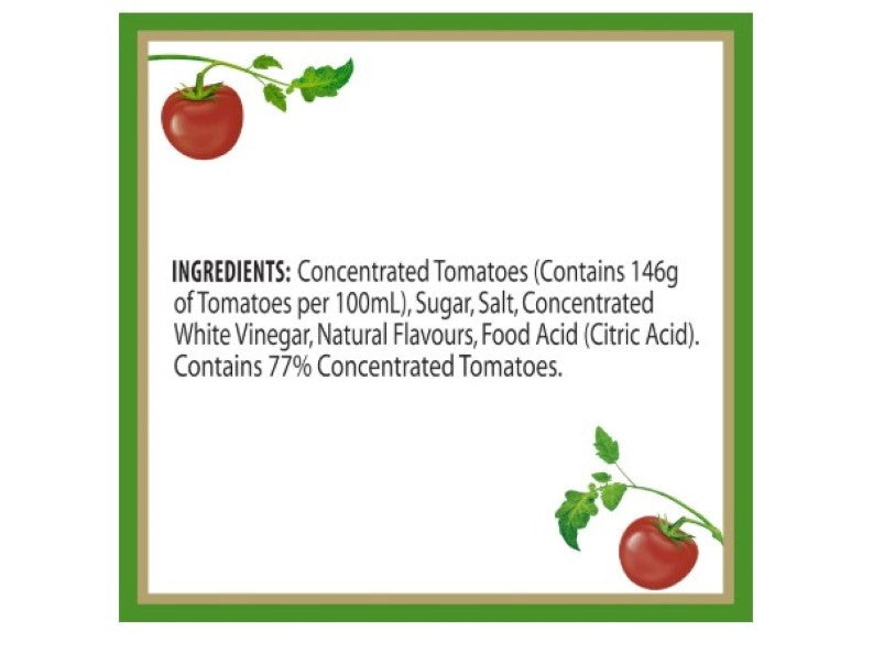 Heinz Tomato Ketchup Tomato Sauce No Preservatives or Sweeteners Dipping Condiment 500ml