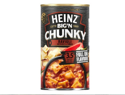 Heinz Big N Chunky Ravioli with Beef and Tomato Soup Canned Meal Dinner