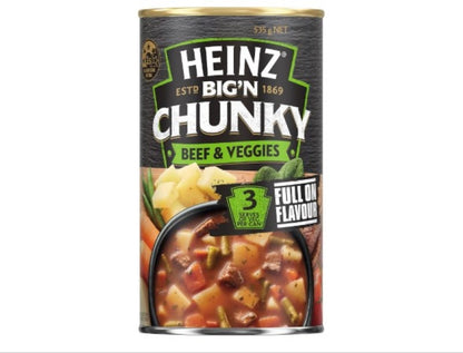 Heinz Big N Chunky Beef & Veggies Soup Canned Meal Dinner